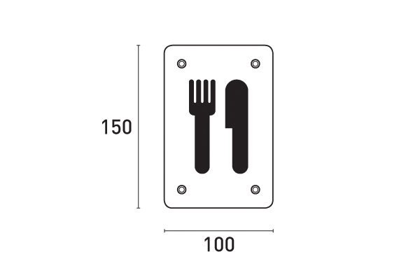 Placa sinal�tica 150x100 - INOX 304